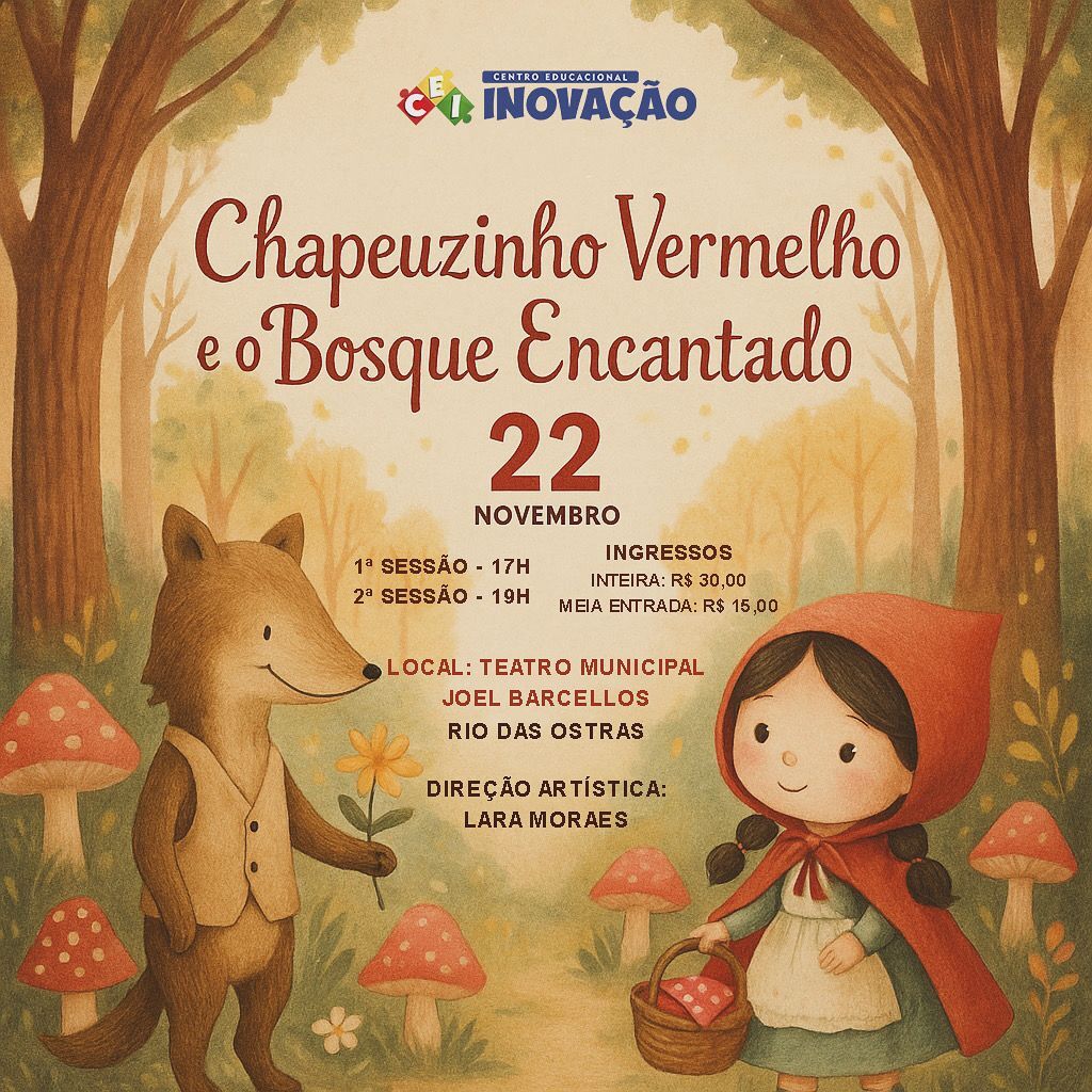 Espetáculo de dança leva Chapeuzinho Vermelho ao Teatro de Rio das Ostras