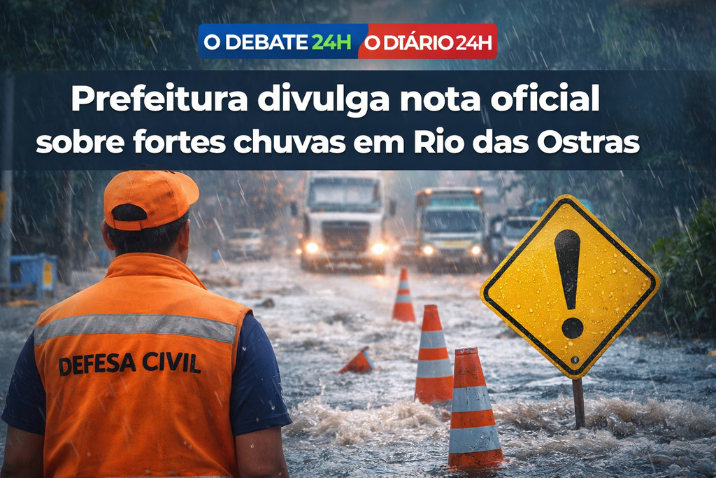 Prefeitura divulga nota oficial sobre fortes chuvas em Rio das Ostras