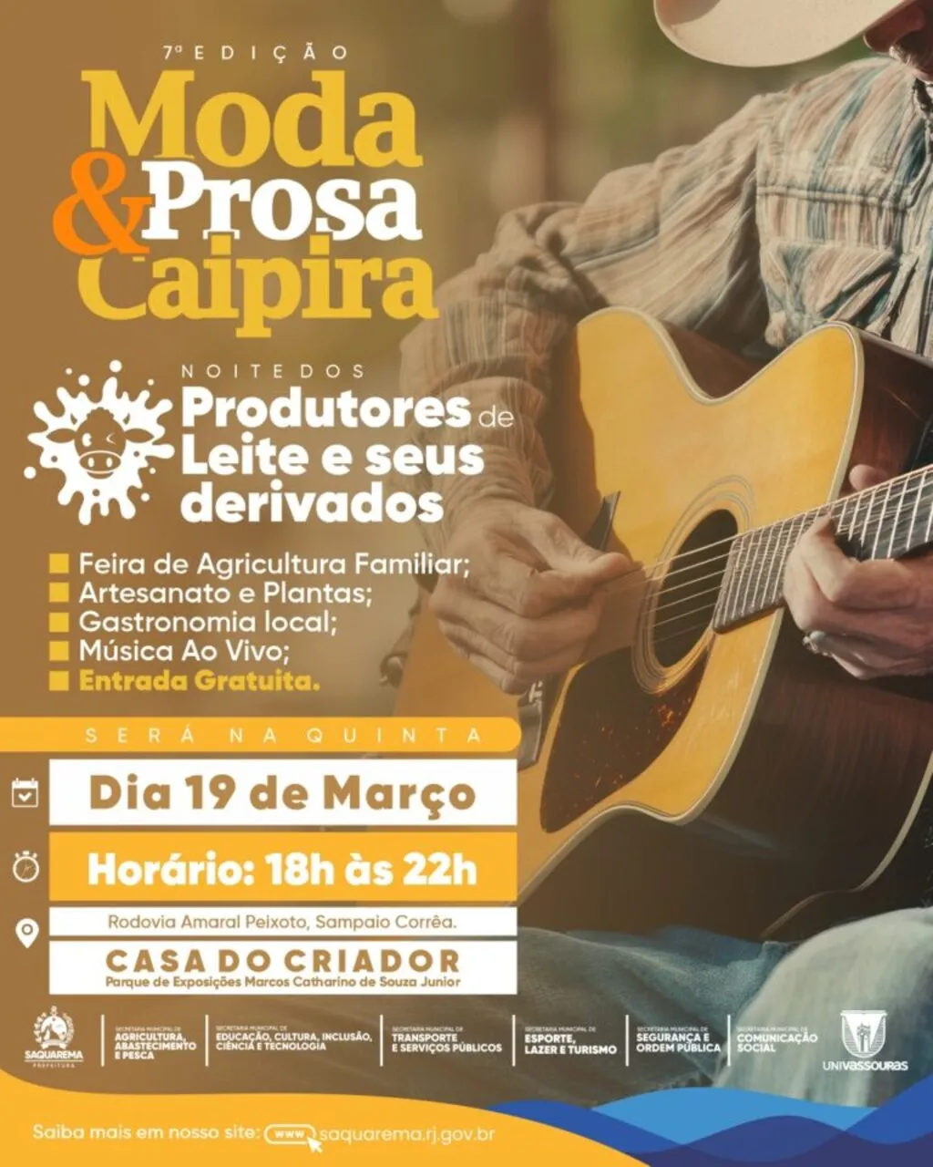 7ª edição do Moda e Prosa Caipira celebra o leite e seus derivados em Saquarema