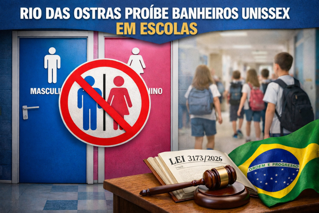 Rio das Ostras proíbe banheiros unissex em escolas públicas e privadas