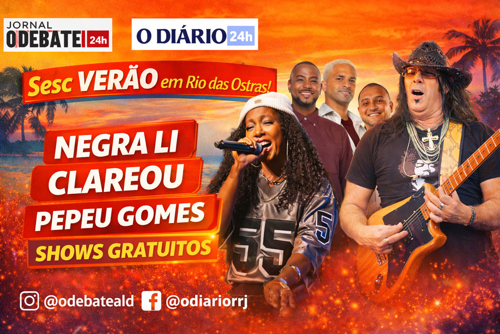 Negra Li, Clareou e Pepeu Gomes são atrações do Sesc Verão 2026 em Rio das Ostras